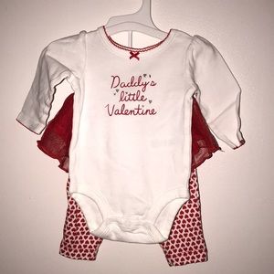 Baby girl valentines matching set